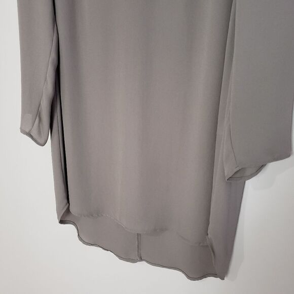 🦋3/$25 Banana Blue Xsmall Grey Long Sleeve Sheer Dress Tunic - Picture 3 of 11